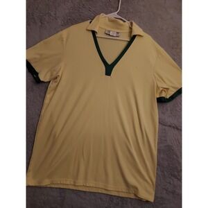 Forrest Gump Polo Shirt Mens Extra Large Running V Neck Yellow Movie Costume XL